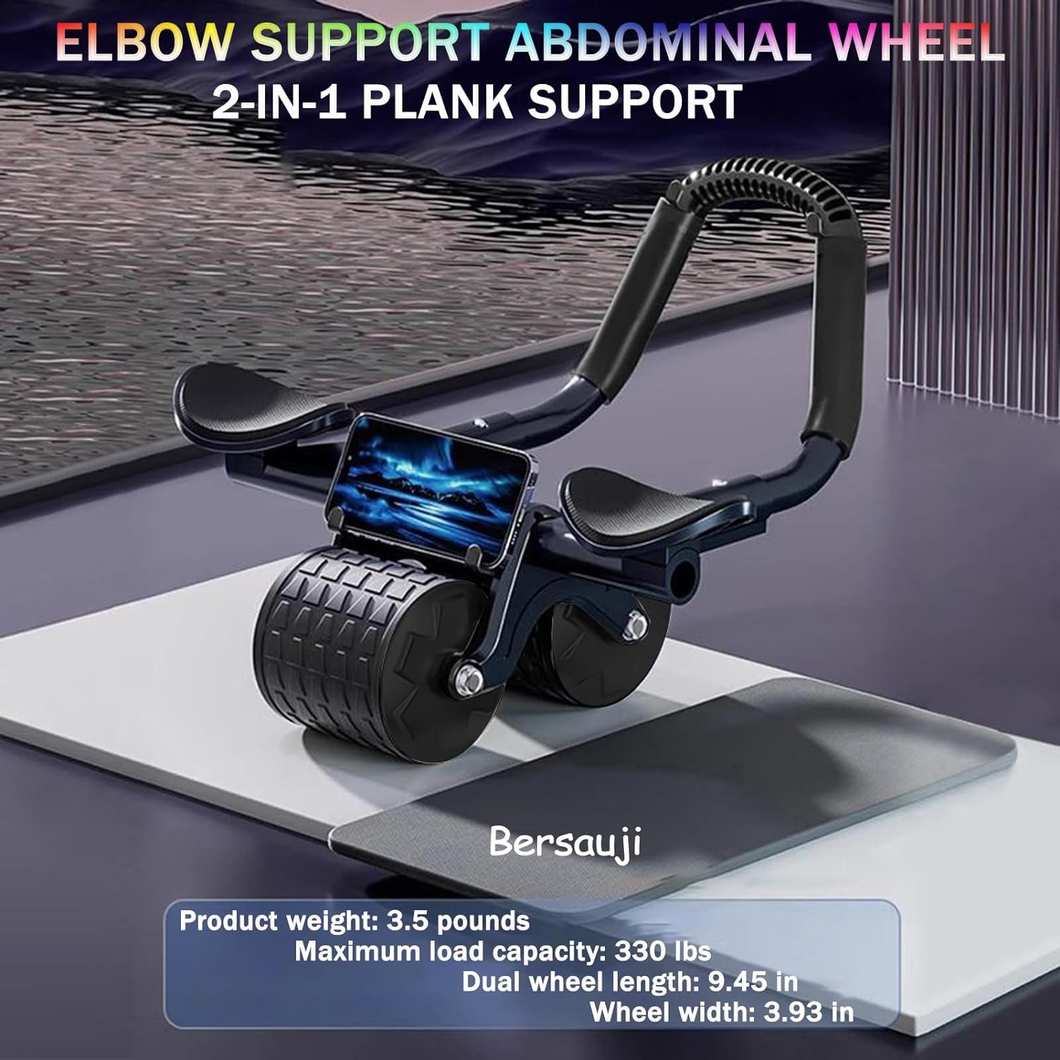 Elbow Support Automatic Rebound Abdominal Wheel, 2023 New with Timer Ab Roller for Abdominal Exercise Machine, Abs Workout Equipment, Strengthening Trainer Fitness Training for Men Women