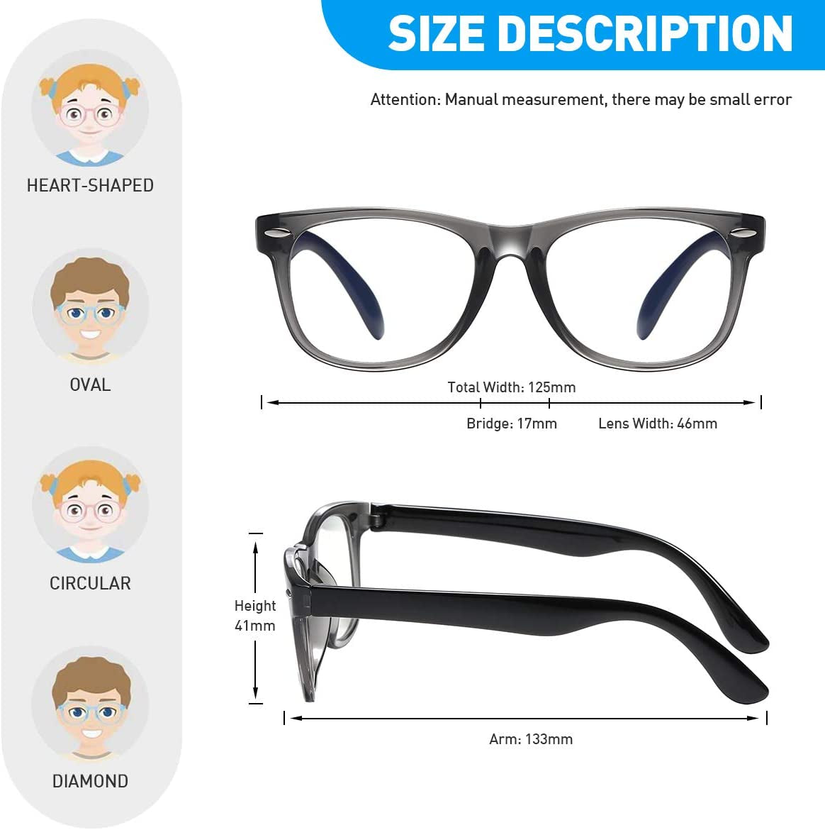 Kids Blue Light Blocking Glasses Girls Boys 2 Pack, Computer Glasses for Kids Girls Boys Age 3-9