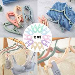 Neele 10PCS Portable Folding Clothes Hangers Foldable Clothes Drying Rack for Travel