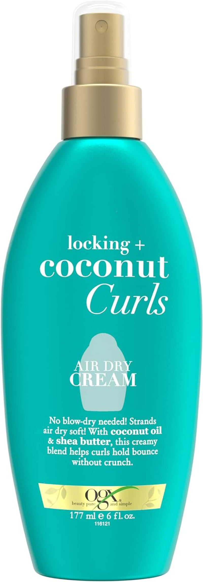 Locking + Coconut Curls Air Dry Cream, No Parabens, 6 Oz