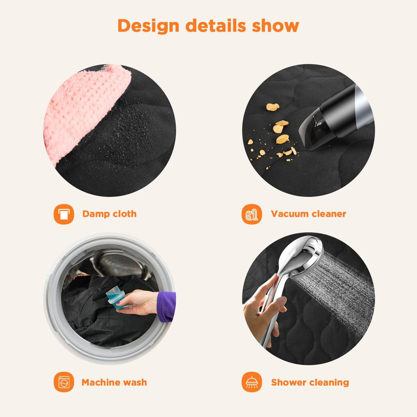 Waterproof Dog Car Seat Cover for Back Seat,Collapsible Scratchproof Dog Car Seat Cover,Nonslip Dog Seat Cover with Mesh Window,Storage Pocket,Side Flaps and Belt,Universal Size Fits for Car/Truck/Suv