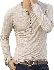 Mens Casual Slim Fit Basic Henley Long/Short Sleeve Fashion Lightweight T-Shirt