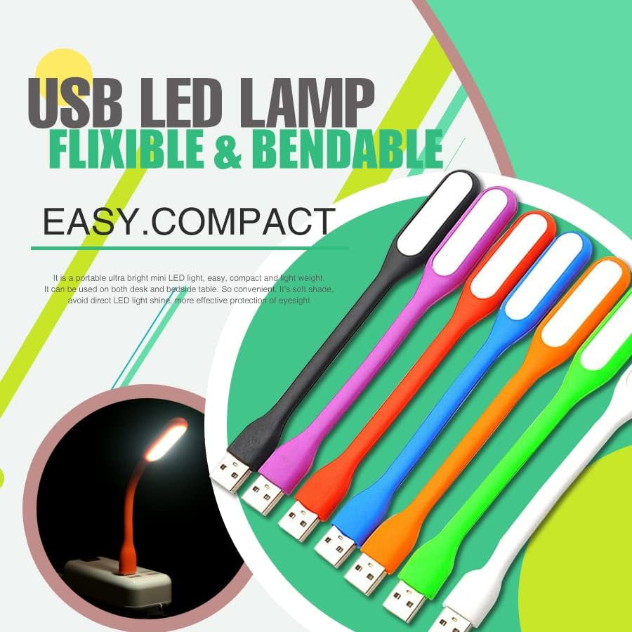 2 Pcs USB LED Lamp Portable Bright LED Lights for Power Bank, Computer, PC, Laptop, Desktop (Black)