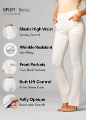 Women'S Premium Stretch Bootcut Dress Pants with Pockets - Wear to Work - Ponte Treggings