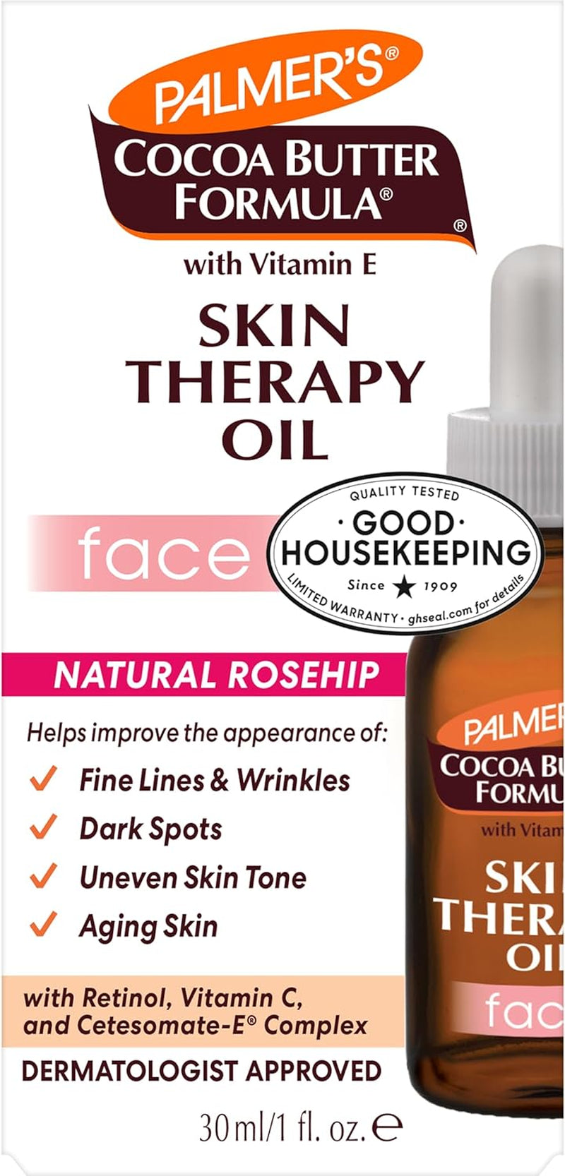 Cocoa Butter Formula Rosehip Skin Therapy Oil for Face, 30Ml