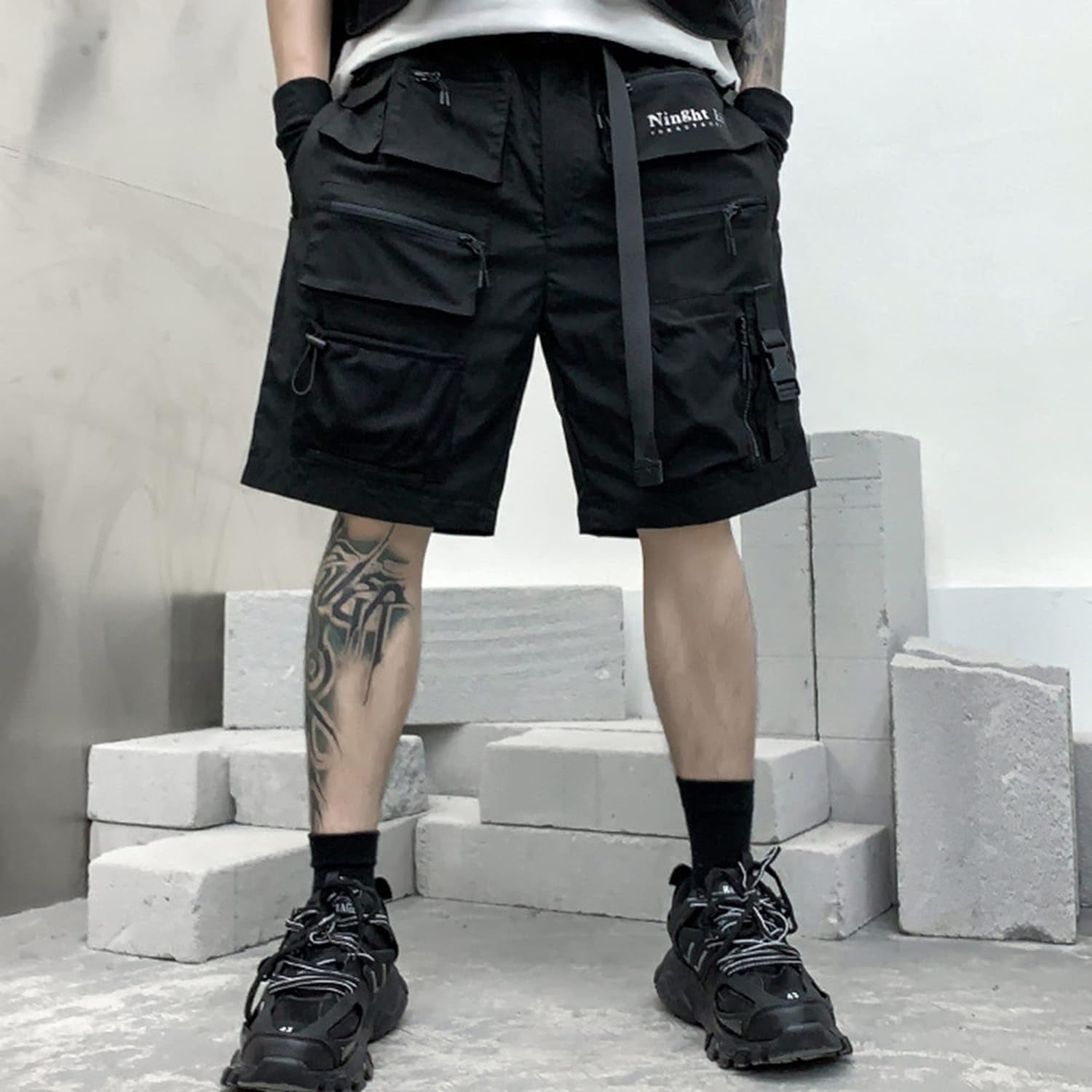 Cyberpunk Shorts Hip Hop Sweatpants Techwear Overalls Slacks Athleisure Men'S Tactical Cargo Streetwear Pants