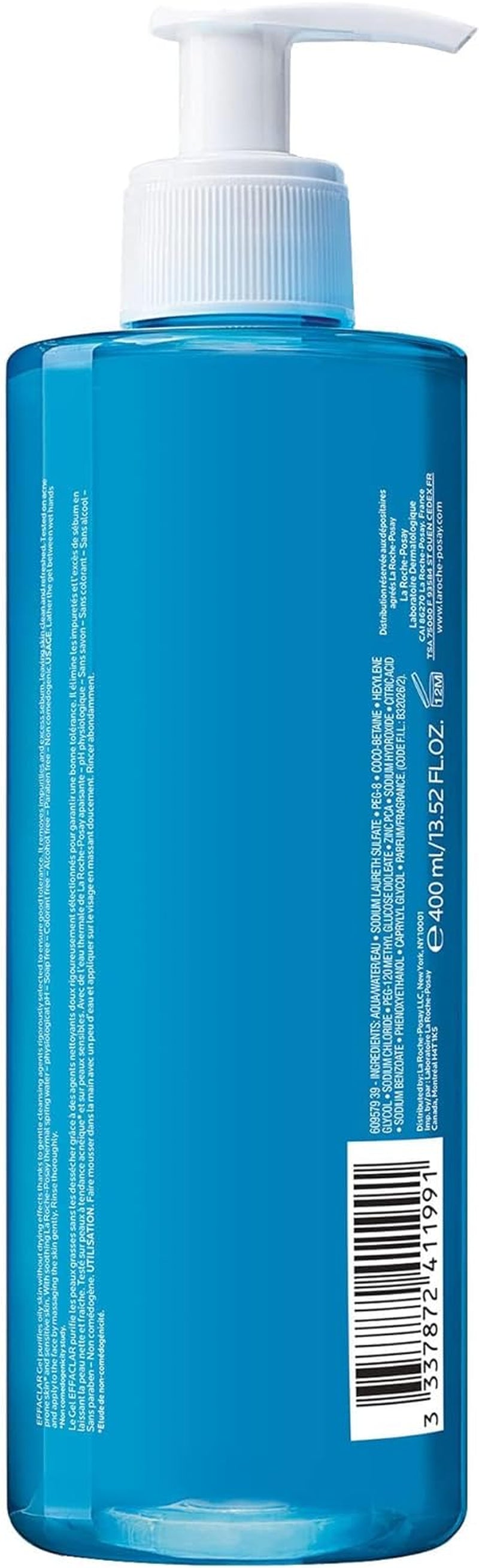 La Roche Posay Effaclar Purifying Foaming Gel - for Oily Sensitive Skin 400Ml/13.5Oz