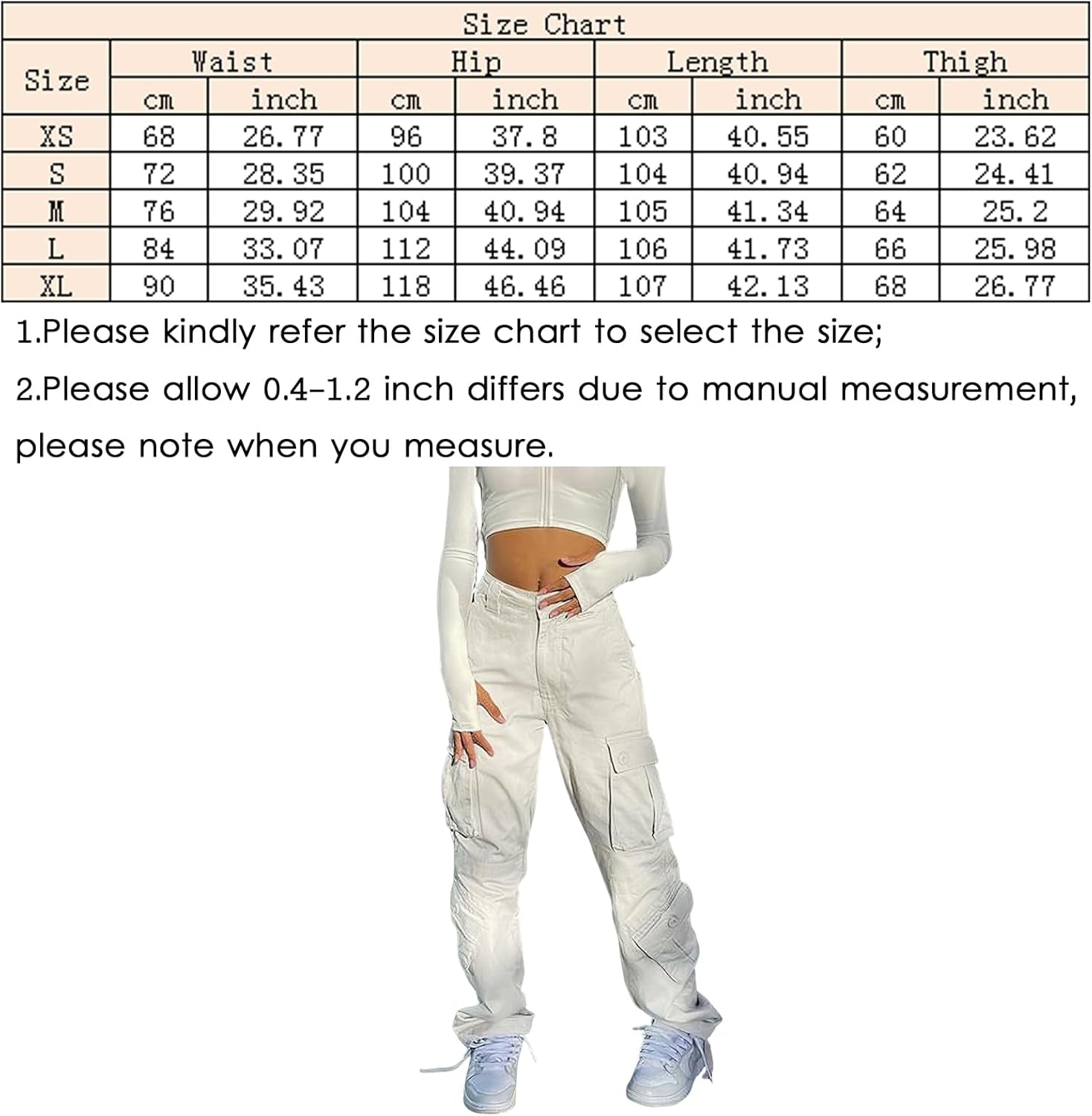 Women'S Y2K High Rise Baggy Straight Leg Cargo Pants Streetwear Casual Boyfriend Trousers with Pockets