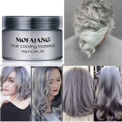 Temporary Silver Gray Hair Wax Pomade for People, Luxury Coloring Mud Grey Hair Dye,Washable Treatment with All Day Hold. Non-Greasy Matte Hairstyle Ash for Party, Cosplay