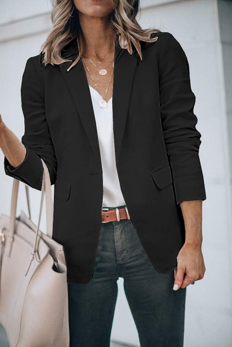 Womens Casual Blazers Open Front Long Sleeve Work Office Jackets Blazer