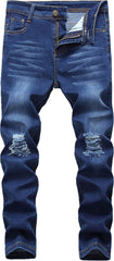 Big Boy'S Skinny Fit Ripped Stretch Slim Jeans Pants