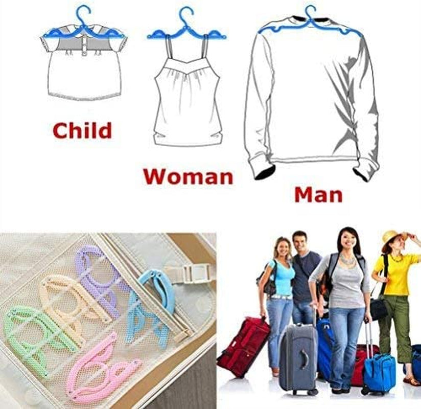 Neele 10PCS Portable Folding Clothes Hangers Foldable Clothes Drying Rack for Travel