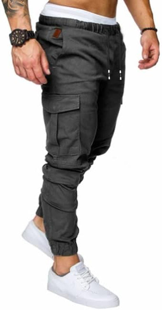 Mens Fashion Joggers Sports Pants - Cotton Cargo Pants Sweatpants Trousers Mens Long Pants