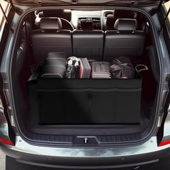 Trunk Organizer for Car - Large-Capacity Car Organizer, Foldable Trunk Organizer for Suvs & Sedans, Sturdy Car Organization for Car Accessories, Tools, Sundries, Black, 2 Compartments