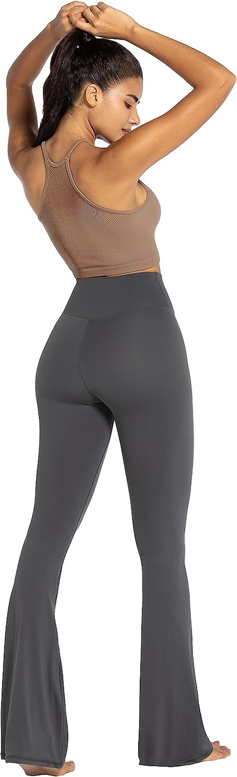 Flare Leggings, Crossover Yoga Pants with Tummy Control, High-Waisted and Wide Leg