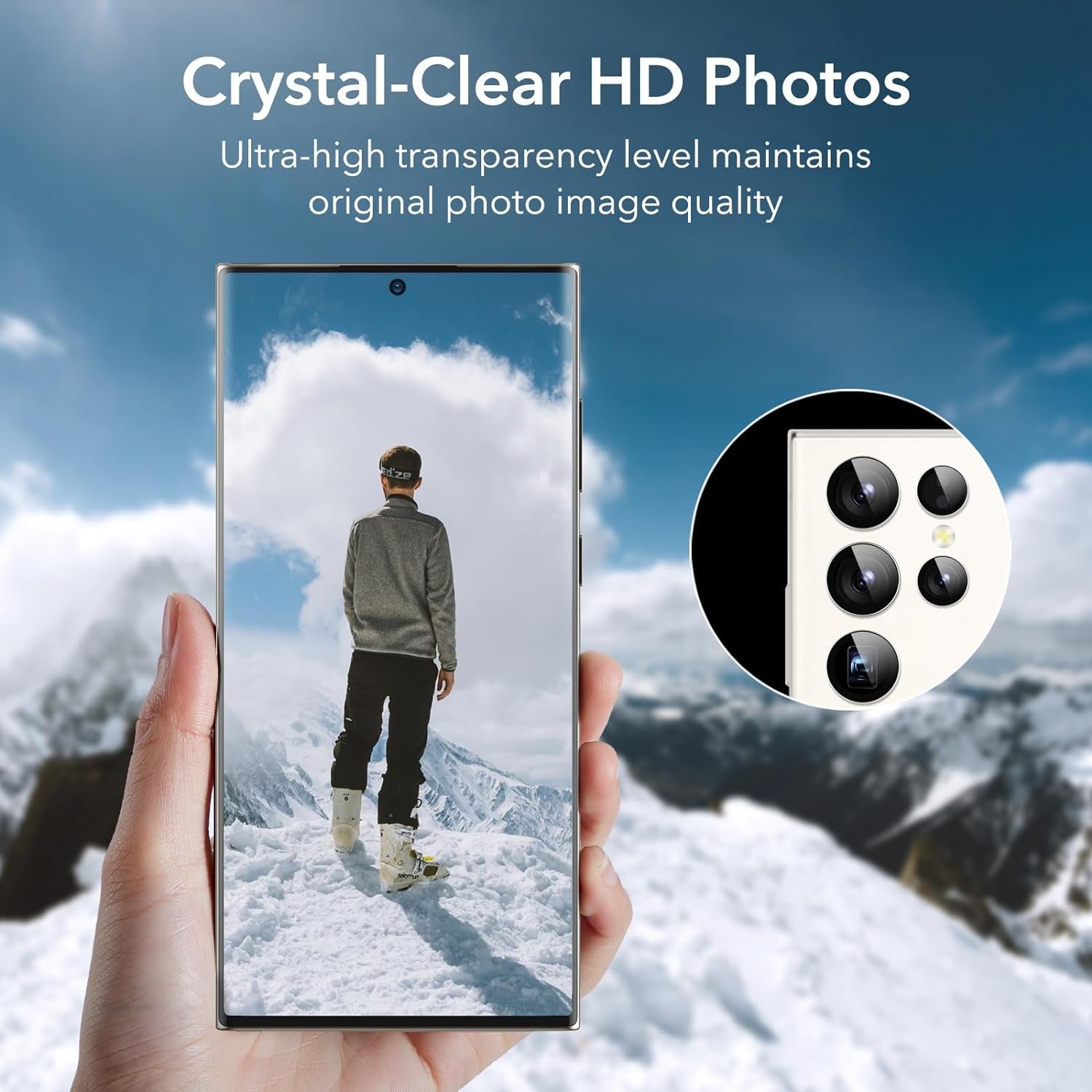 for Samsung Galaxy S24 Ultra Camera Lens Protector, Individual Lens Protectors, Scratch-Resistant Ultra-Thin Tempered Glass with Aluminum Edging, Galaxy S24 Ultra Case Friendly, 1 Set,