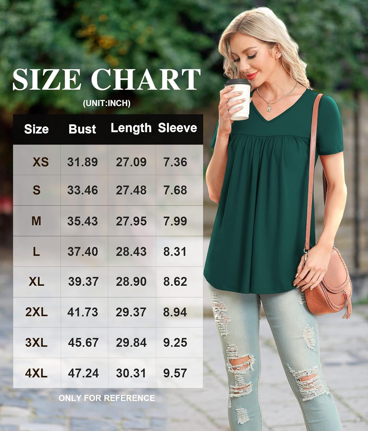 Womens Summer Tops V Neck Short Sleeve Casual Shirt Flowy Tunic Blouse