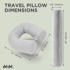 Twist Memory Foam Travel Pillow for Neck, Chin, Lumbar and Leg Support - Neck Pillows for Sleeping Travel Airplane for Side, Stomach and Back Sleepers - Adjustable, Bendable Roll Pillow