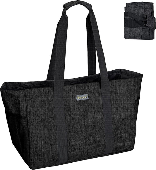 Soft 9 Gallon Extra Large Utility Tote, Foldable Reusable Storage Bag