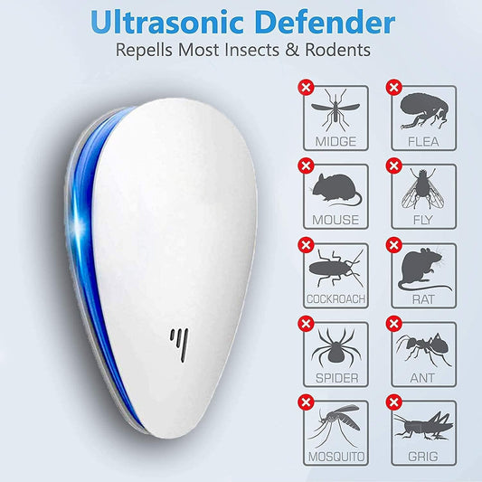 Ultrasonic Pest Repellent(6 Pack), 2024 Newest Electronic Repeller Indoor Plug in for Mosquito, Spider, Mice, Ant, Insects, Roaches, Rodent, Non-Toxic, 100% Safe Humans & Pets Safe.