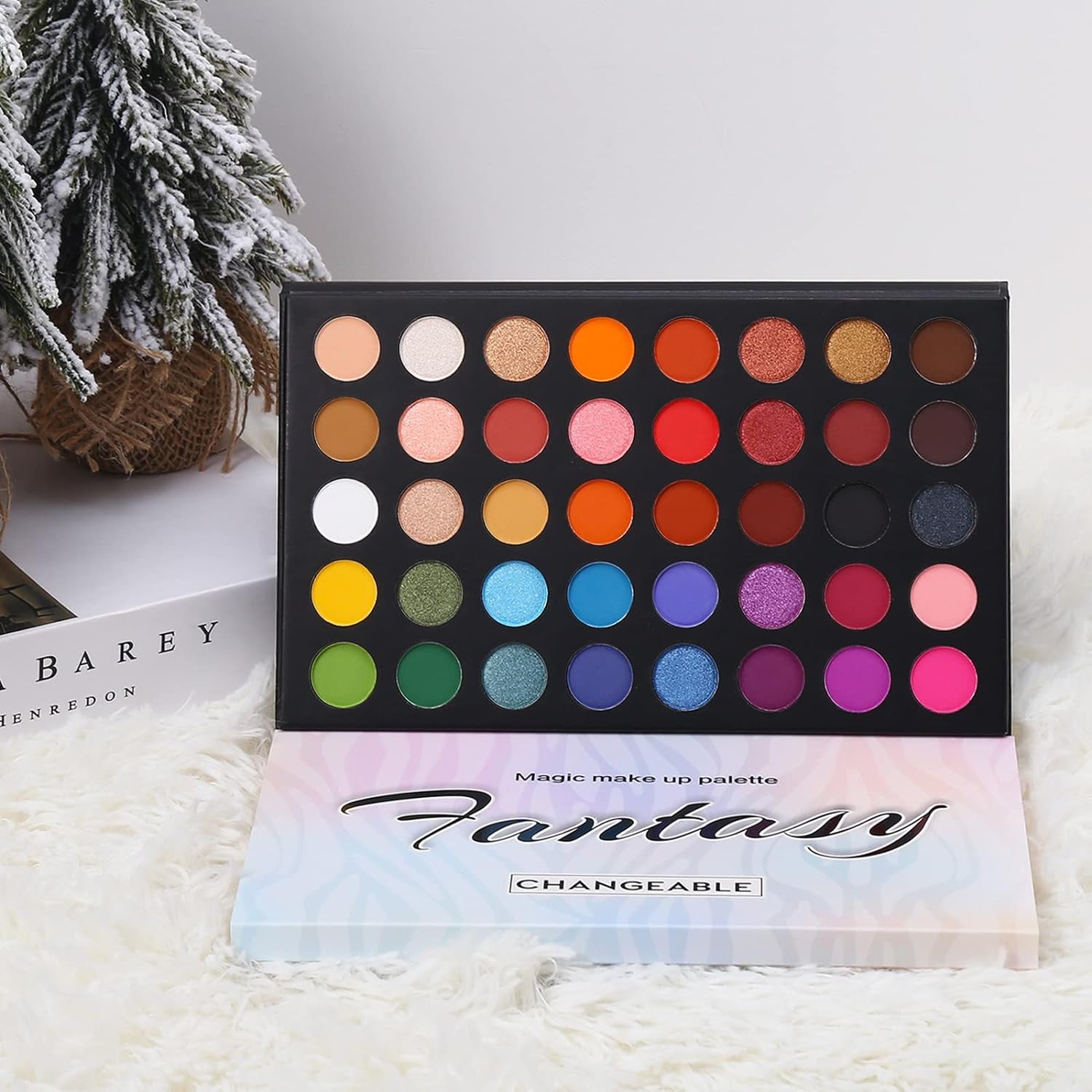 (CHANGEABLE FANTASY PALETTE) - CHANGEABLE Pro 39 Colours Eyeshadow Palette Matte Shimmer Make up Eyeshadow Palette Highlight Pigmented Eye Shadow Powder Natural Pink Black Colours Long Lasting Waterproof Makeup Pallet Cosmetics