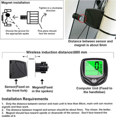 Speedometer & Wireless Odometer for Bicycle Cycle Bike Computer with LCD Display & Multi-Functions