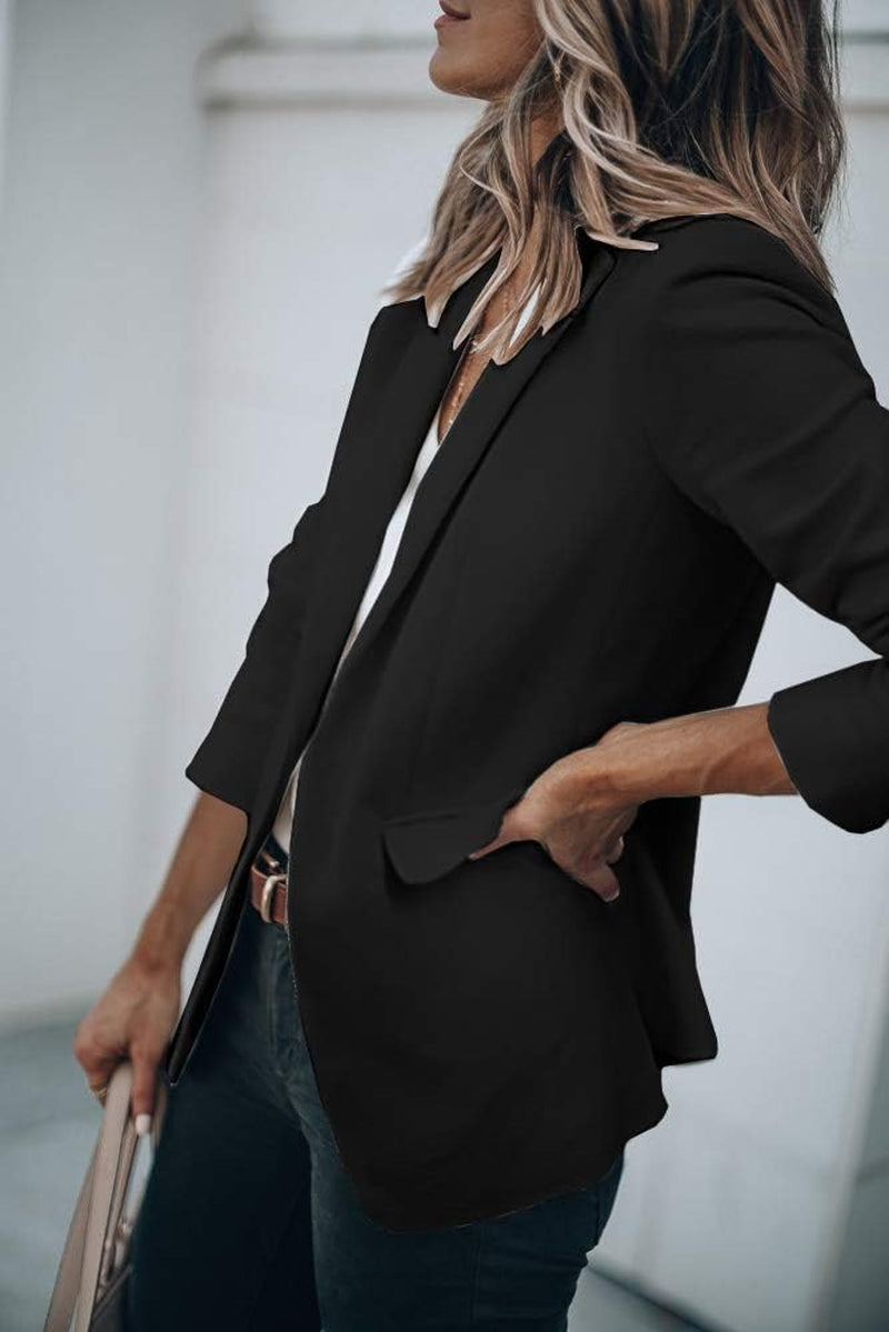 Womens Casual Blazers Open Front Long Sleeve Work Office Jackets Blazer