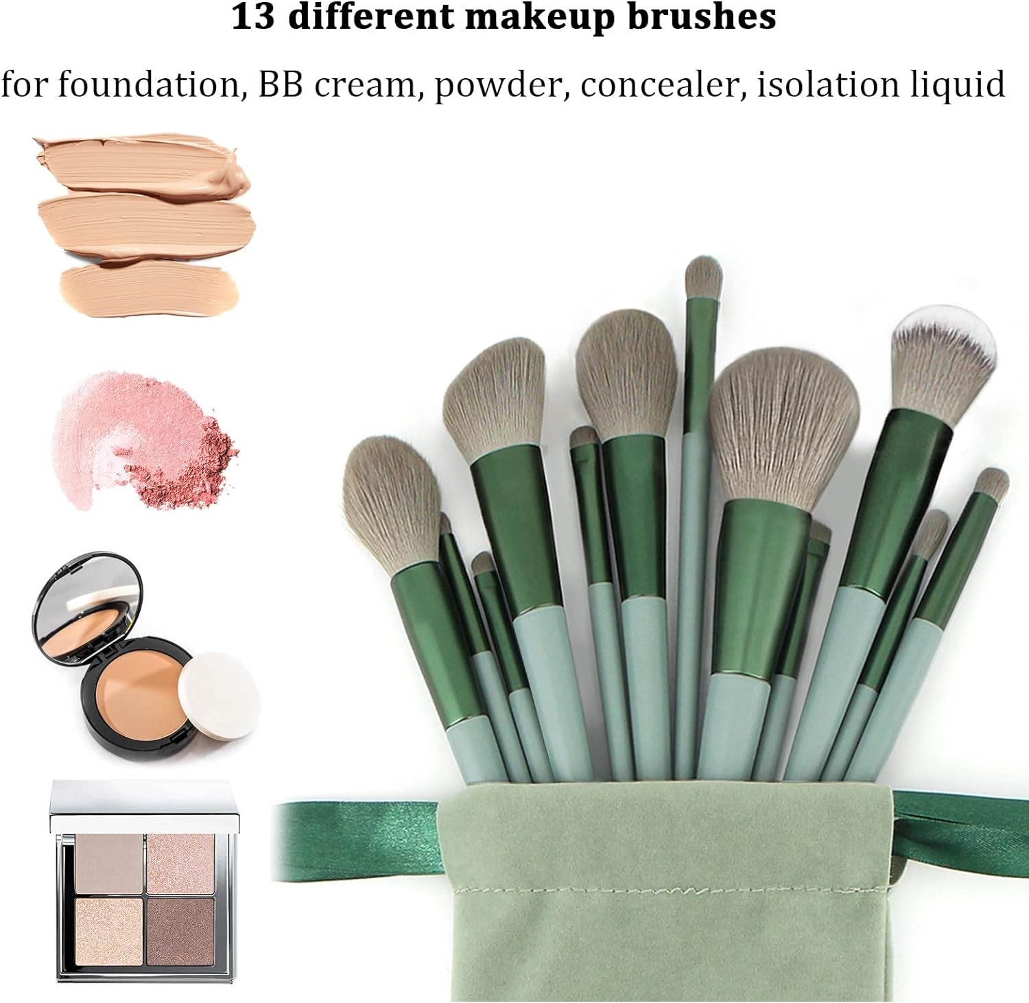 Makeup Brushes 22 Pcs Makeup Kit,Foundation Brush Eyeshadow Brush Make up Brushes Set (Green, 22 Piece Set)