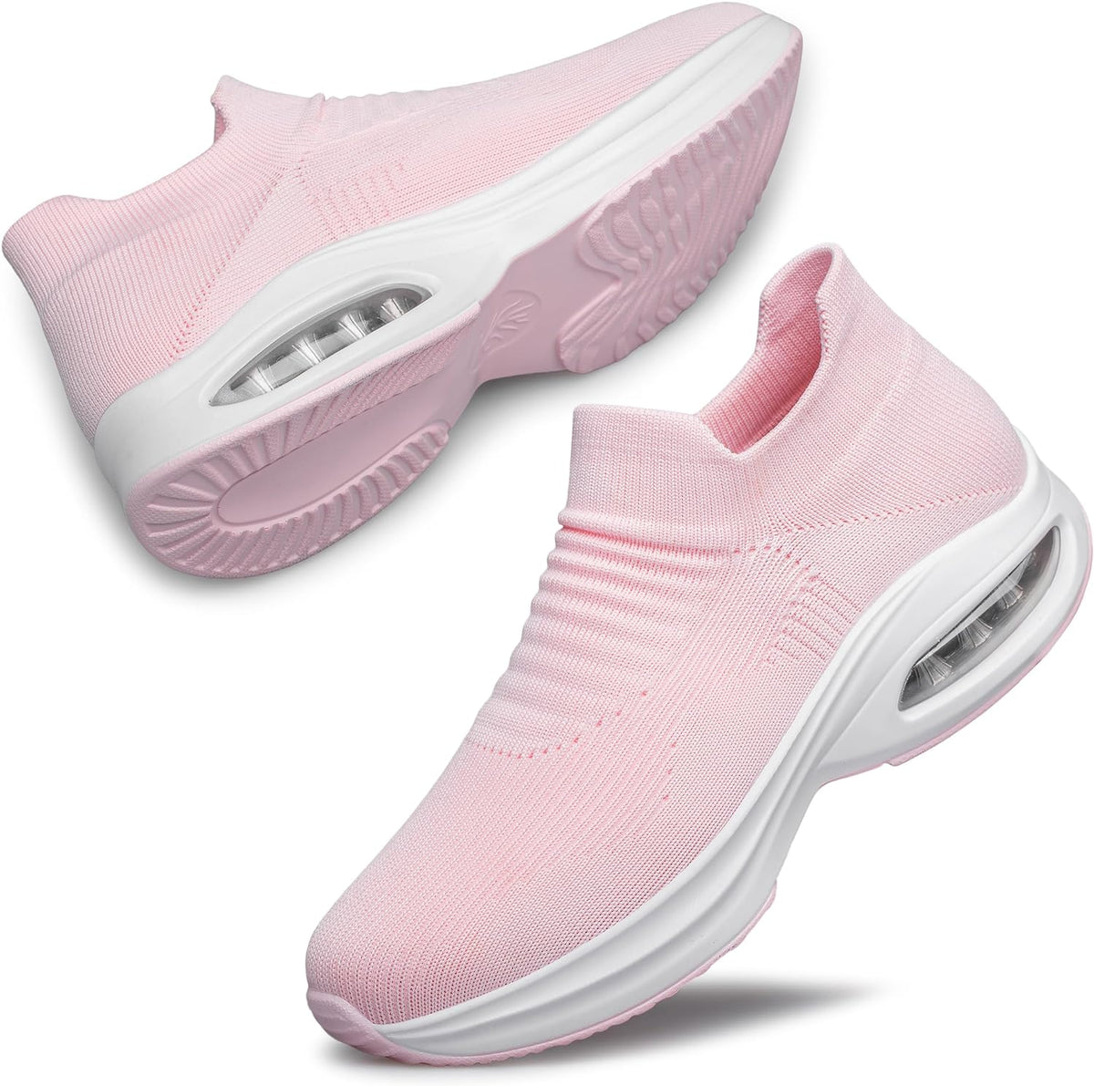 Womens Walking Shoes Sock Casual Ladies Fashion Sneakers Comfortable Slip on Air Cushion Platform