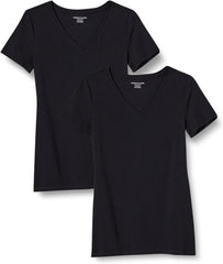 Women'S Classic-Fit Short-Sleeve V-Neck T-Shirt, Pack of 2