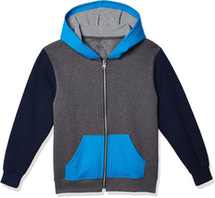 Boys 12000B Fleece Full Zip Hoodie Sweatshirt Long Sleeves Shirt - Multicolor