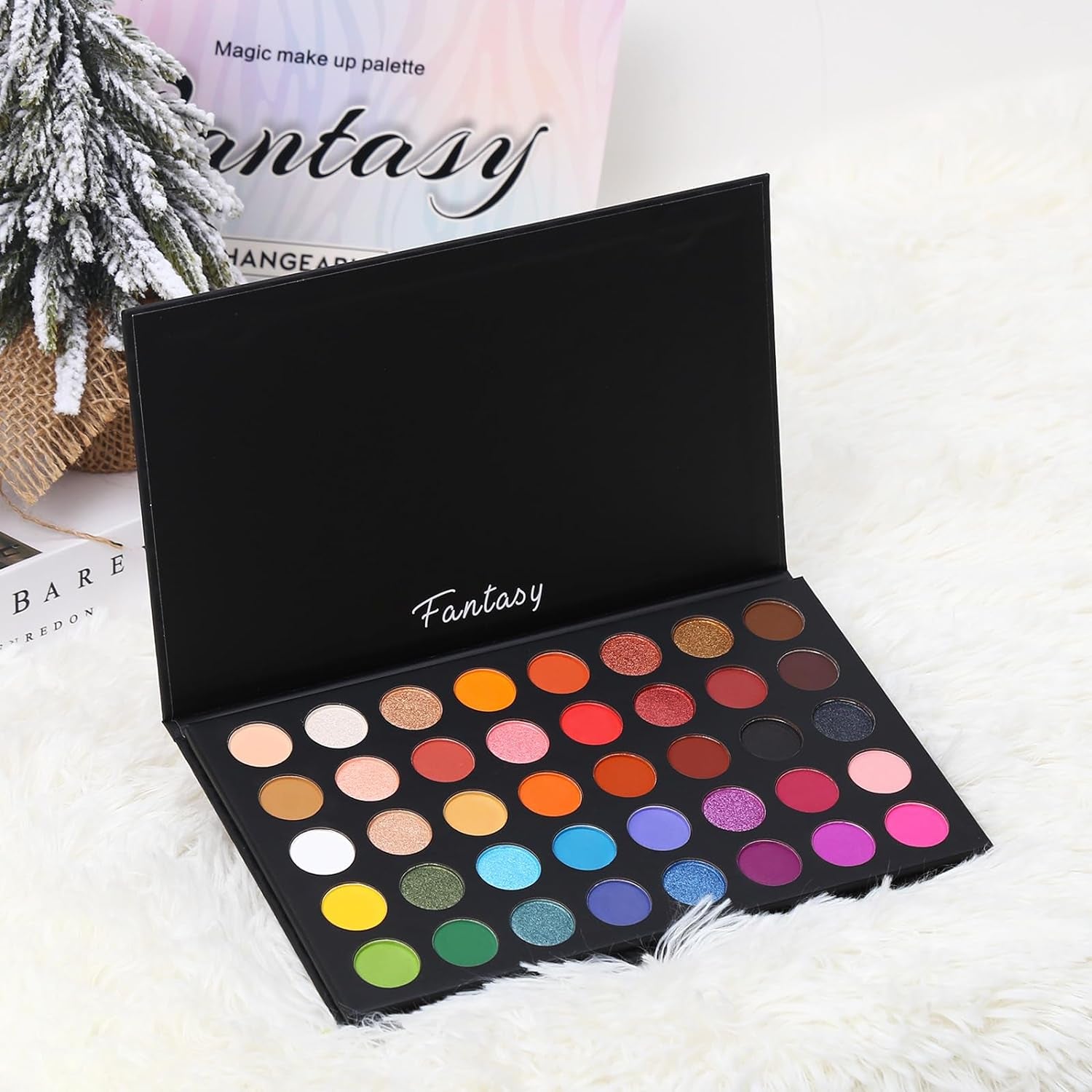 (CHANGEABLE FANTASY PALETTE) - CHANGEABLE Pro 39 Colours Eyeshadow Palette Matte Shimmer Make up Eyeshadow Palette Highlight Pigmented Eye Shadow Powder Natural Pink Black Colours Long Lasting Waterproof Makeup Pallet Cosmetics