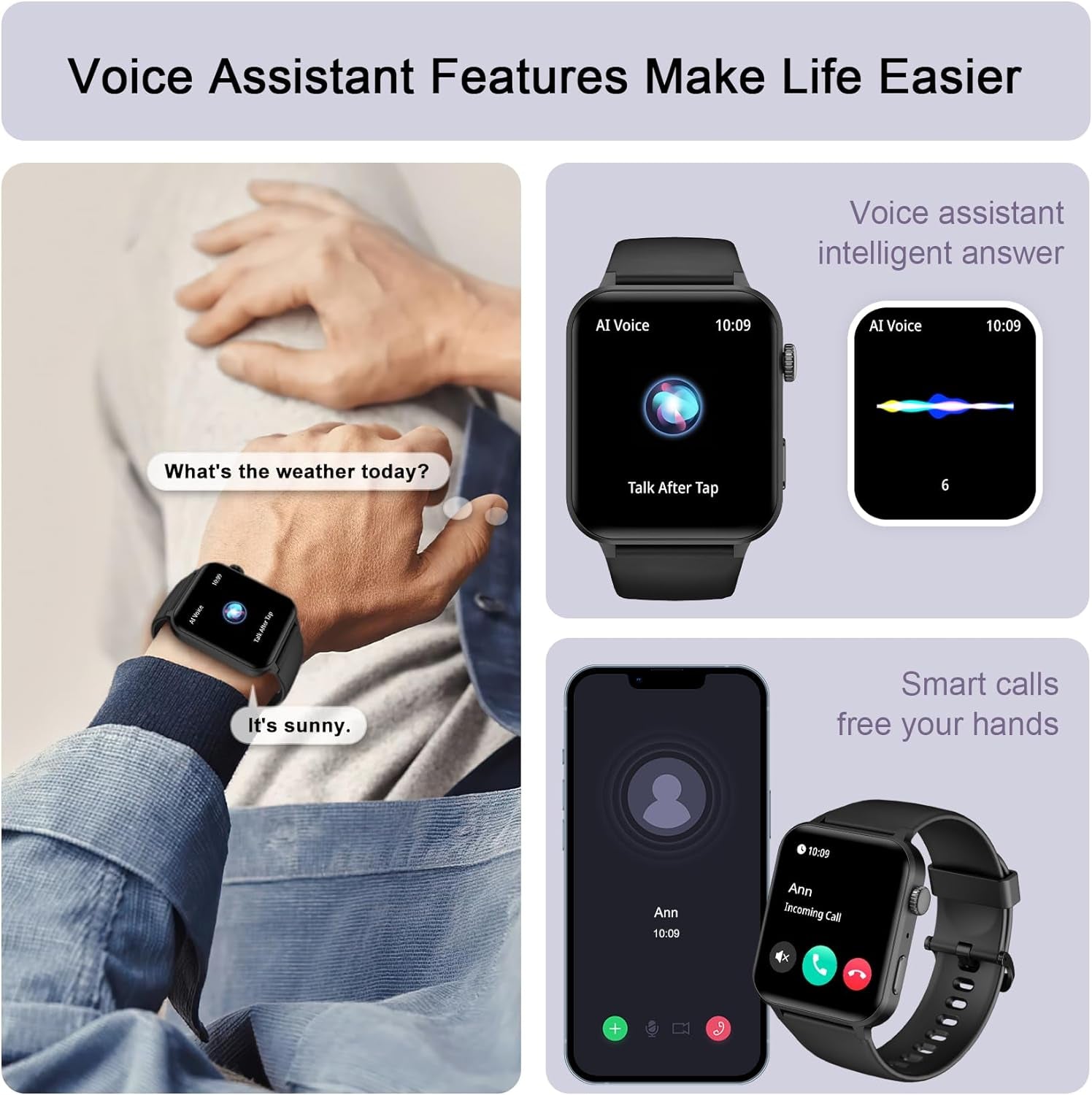 Smart Watch for Men Women - 1.85''HD Screen with Make and Answer Calls