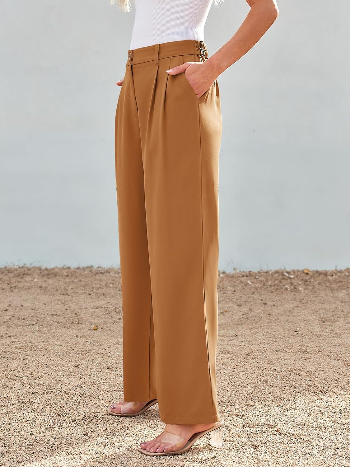 Wide Leg Dress Pants Women'S High Waisted Dressy Trousers