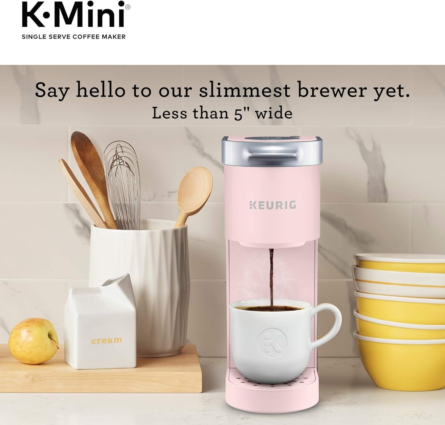 K-Mini Single Serve K-Cup Pod Coffee Maker, Dusty Rose, 6 to 12 Oz. Brew Sizes